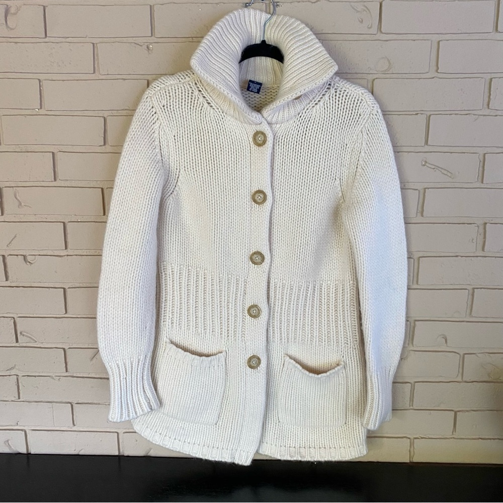 Women's White Sweater with Button Detail